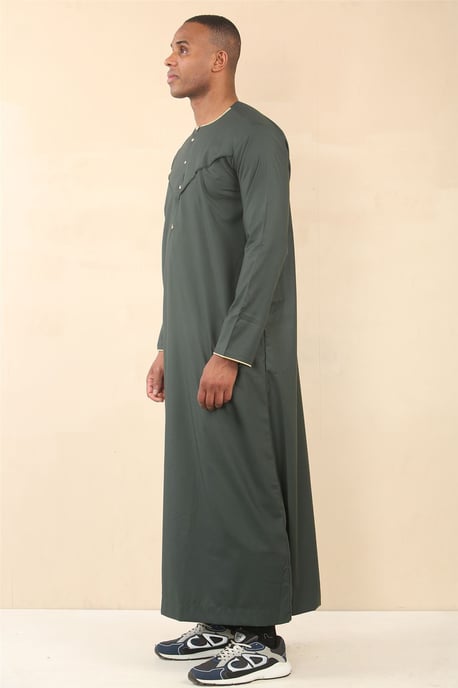 Herren Oman Eid Green Thobe Saudi Emirati Jubba Robe - Image 3