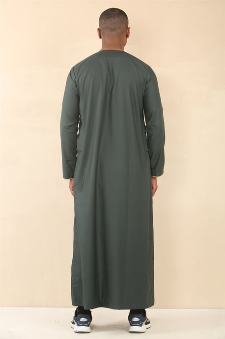 Herren Oman Eid Green Thobe Saudi Emirati Jubba Robe - Image 4