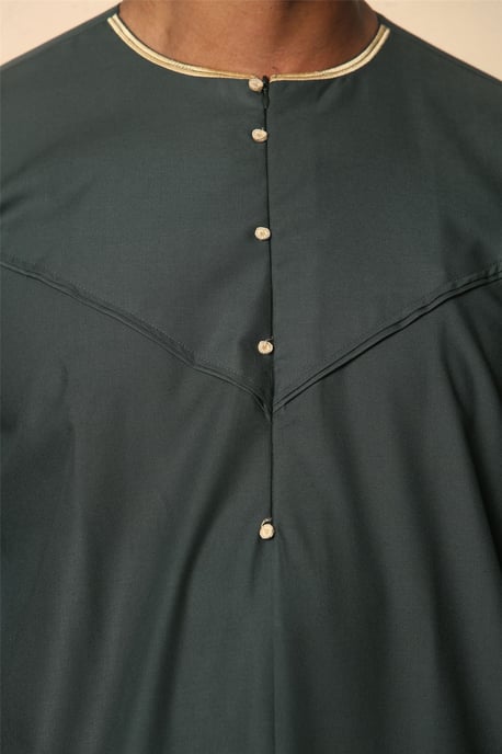 Herren Oman Eid Green Thobe Saudi Emirati Jubba Robe - Image 5