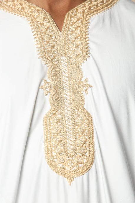 Weiße marokkanische Thobe Jubba Robe für Herren Eid Djellaba Gandoura - Image 5