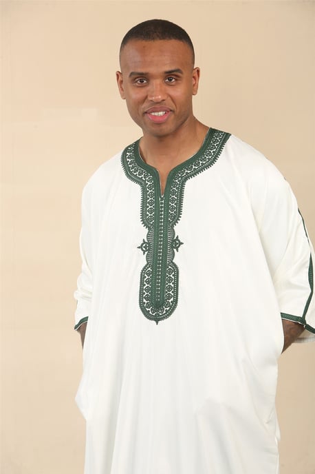 Weiße marokkanische Thobe Djellaba Jubba Robe für Herren Eid - Image 2