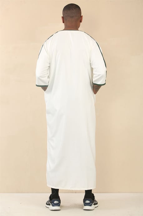 Weiße marokkanische Thobe Djellaba Jubba Robe für Herren Eid - Image 4