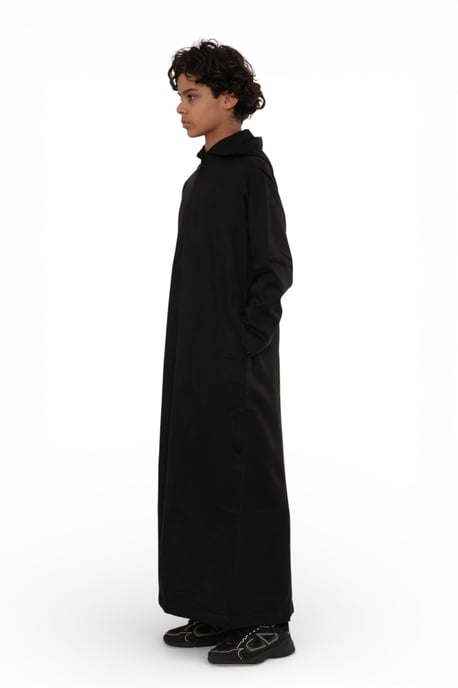 Kinder Jungen Kapuzen-Eid-Gewand, schwarz, marokkanisch, Jubba-Gewand, Ramadan-Eid-Thobe - K-HM12 - Image 2