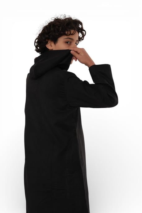 Kinder Jungen Kapuzen-Eid-Gewand, schwarz, marokkanisch, Jubba-Gewand, Ramadan-Eid-Thobe - K-HM12 - Image 4