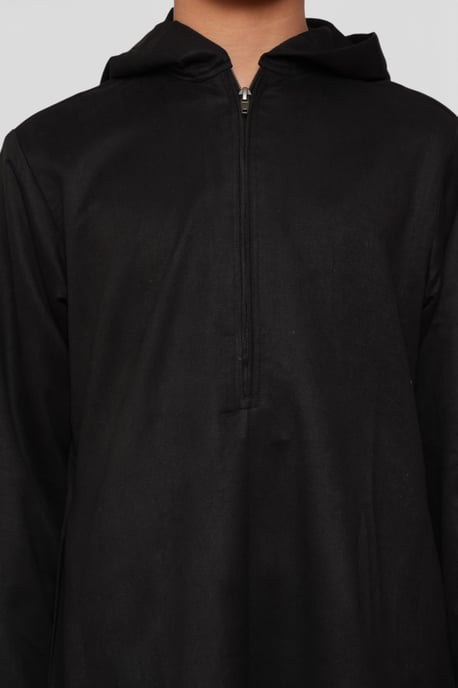 Kinder Jungen Kapuzen-Eid-Gewand, schwarz, marokkanisch, Jubba-Gewand, Ramadan-Eid-Thobe - K-HM12 - Image 5