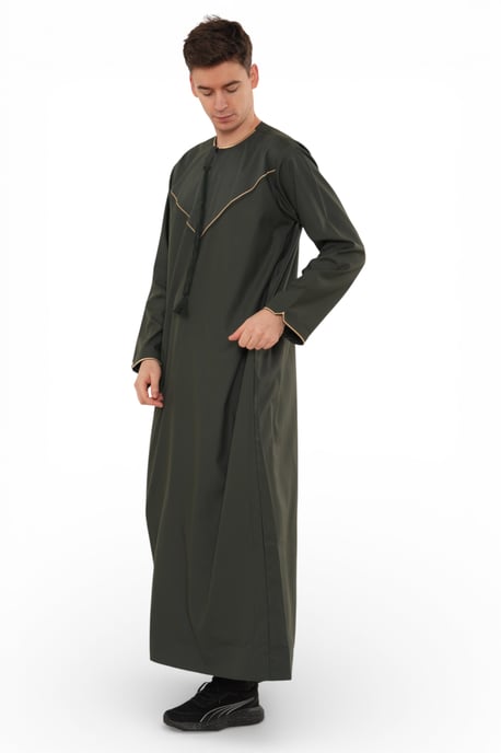 Herren Grüne Ramadan Marokkanische Jubba Robe Djellaba Eid Kaftan Thobe LFS -TT-007 - Image 4