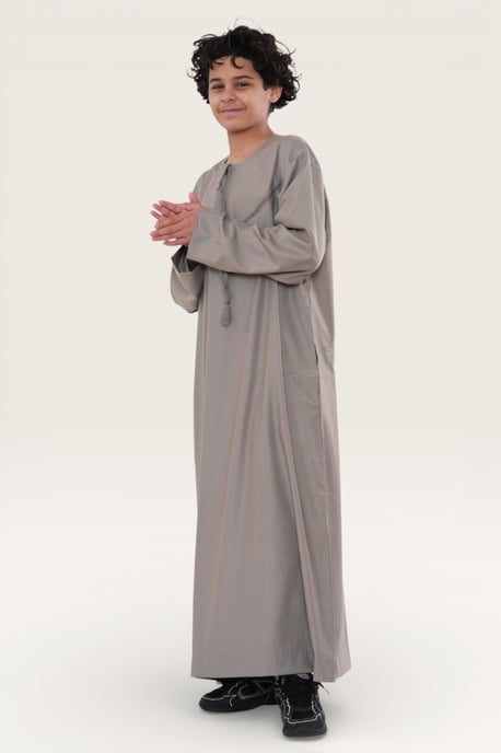 Kinder Jungen Eid Beige marokkanische Thobe Robe Djellaba Ramadan Eid Jubba- K-HM10 - Image 2