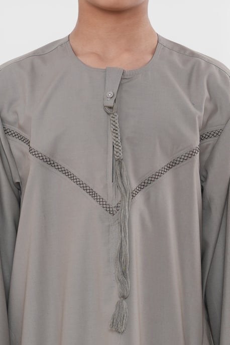 Kinder Jungen Eid Beige marokkanische Thobe Robe Djellaba Ramadan Eid Jubba- K-HM10 - Image 5