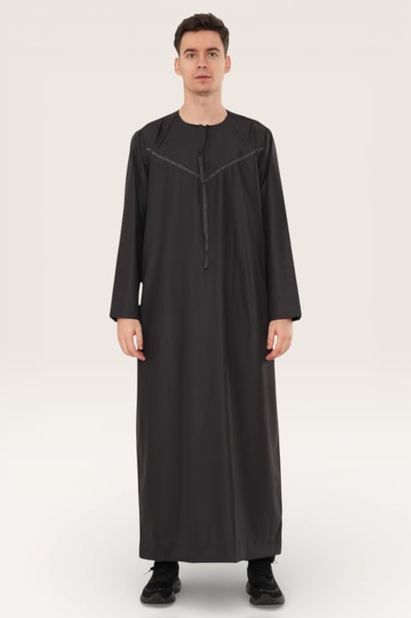 Thobez Herrenjubba/Djellaba/Thobe, Ramadan/Eid, Modell LFS -TT-008 - Grau - Image 2