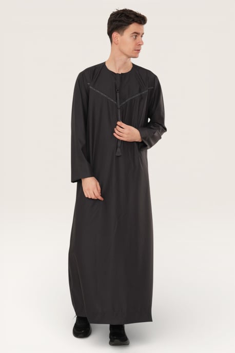 Thobez Herrenjubba/Djellaba/Thobe, Ramadan/Eid, Modell LFS -TT-008 - Grau - Image 3