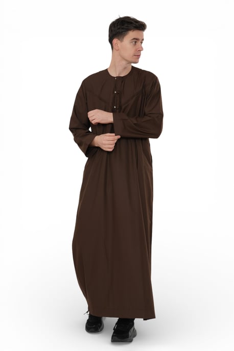 Herren Eid Braun Marokkanische Jubba Robe Djellaba Ramadan Eid Thobe – HM11 - Image 2