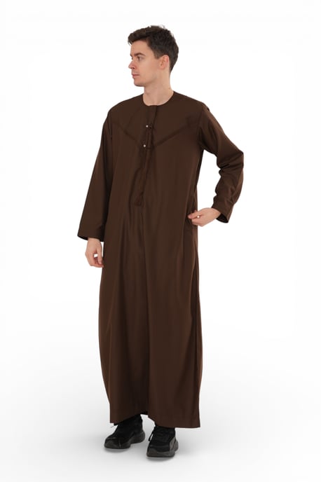 Herren Eid Braun Marokkanische Jubba Robe Djellaba Ramadan Eid Thobe – HM11 - Image 3