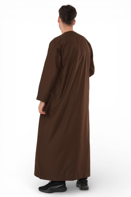 Herren Eid Braun Marokkanische Jubba Robe Djellaba Ramadan Eid Thobe – HM11 - Image 5