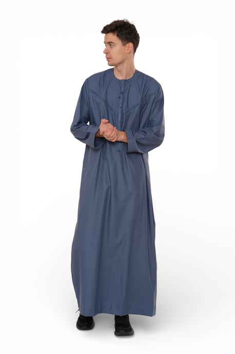 Herren Eid Blaue marokkanische Jubba Robe Djellaba Ramadan Eid Thobe – HM11 - Image 3