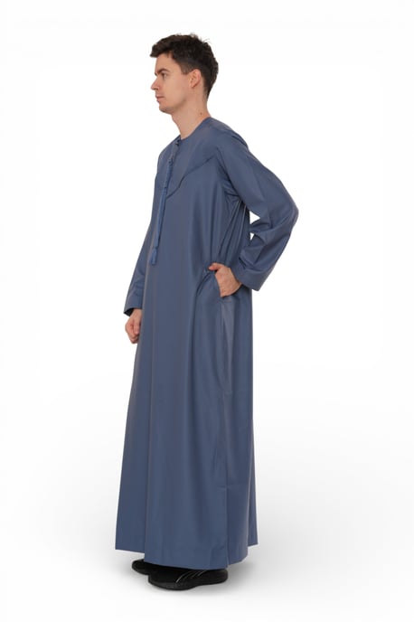 Herren Eid Blaue marokkanische Jubba Robe Djellaba Ramadan Eid Thobe – HM11 - Image 4