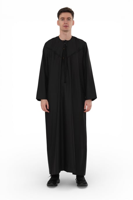 Herren Eid Schwarz Marokkanische Jubba Robe Djellaba Ramadan Eid Thobe – HM11 - Image 1