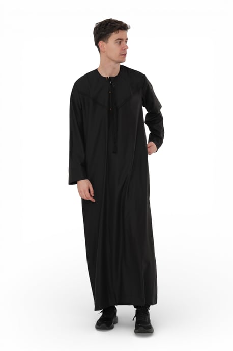 Herren Eid Schwarz Marokkanische Jubba Robe Djellaba Ramadan Eid Thobe – HM11 - Image 2