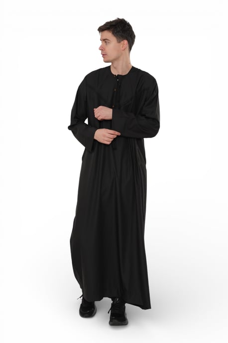 Herren Eid Schwarz Marokkanische Jubba Robe Djellaba Ramadan Eid Thobe – HM11 - Image 3