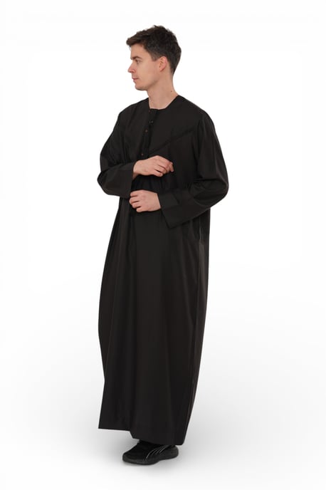 Herren Eid Schwarz Marokkanische Jubba Robe Djellaba Ramadan Eid Thobe – HM11 - Image 4
