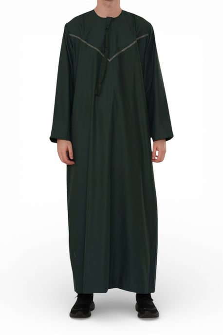 Herren Eid Grüne marokkanische Thobe Robe Djellaba Ramadan Eid Jubba- HM10 - Image 5