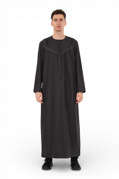 Herren Ramadan Eid Charcoal Black Marokkanische Jubba Robe Djellaba Thobe – TT-008 - Image 1