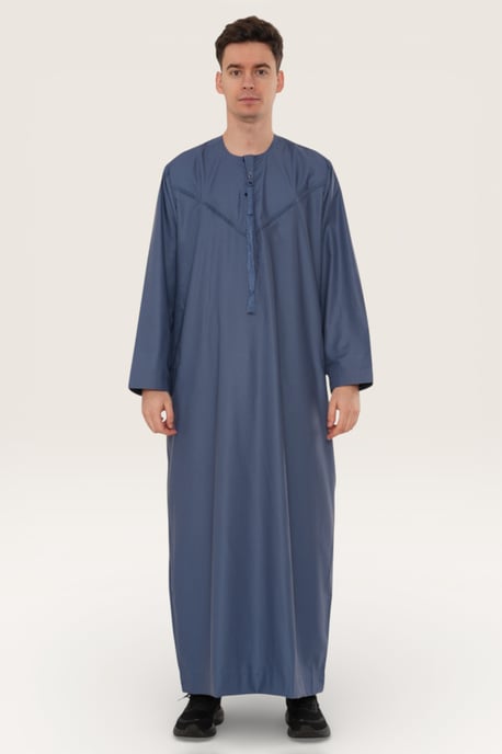 Herren Blau Eid Marokkanische Jubba Robe Djellaba Ramadan Eid Thobe LFS-HM11 - Image 2
