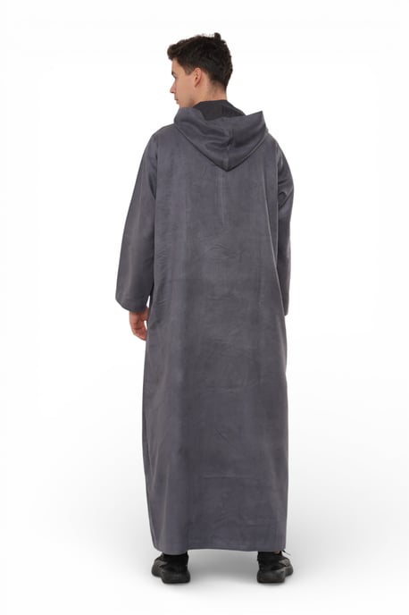 Herren Kapuzen-Eid-graue marokkanische Jubba-Robe Ramadan Eid Thobe – HM12 - Image 4
