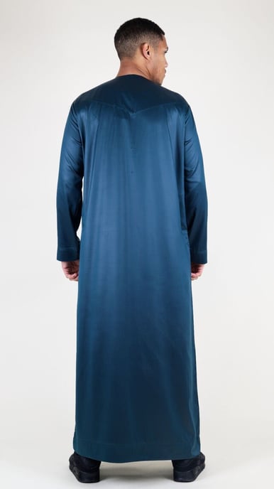Thobez Thobe-Robe aus Satin, reguläre Passform - Marineblau - Image 3