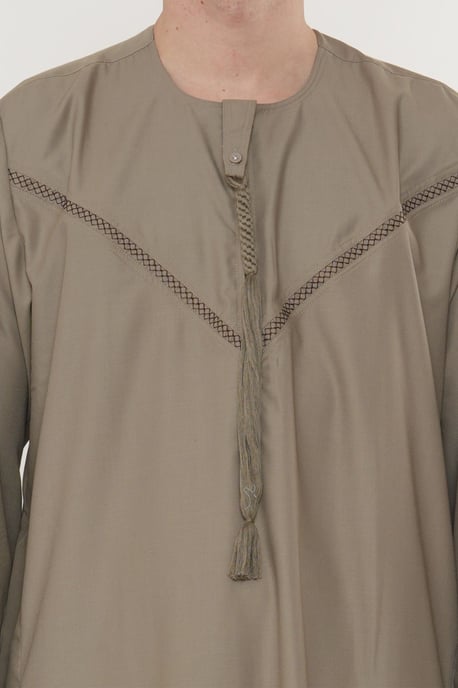 Herren Beige Eid Marokkanische Thobe Robe Djellaba Ramadan Eid Jubba LFS- HM10 - Image 4