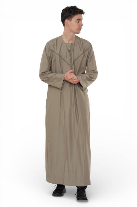 Herren Beige Eid Marokkanische Thobe Robe Djellaba Ramadan Eid Jubba LFS- HM10 - Image 5