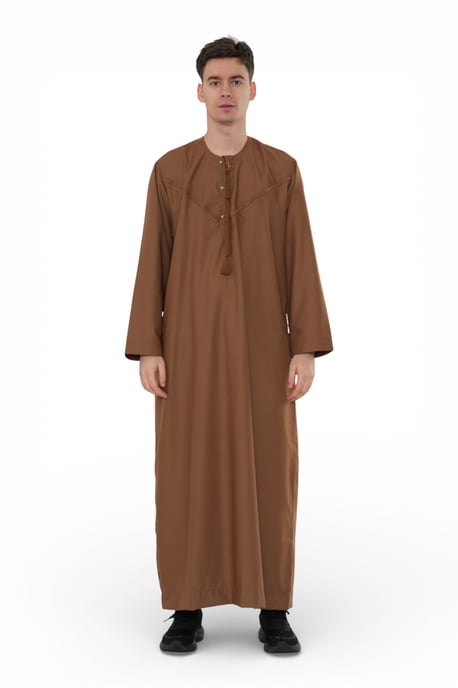 Herren Eid Kamelbraun Marokkanische Jubba Robe Djellaba Ramadan Eid Thobe – HM11 - Image 1
