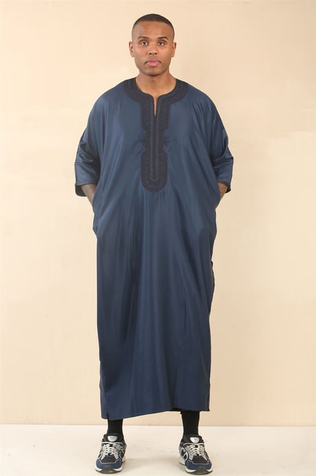 Blaue marokkanische Thobe Djellaba Jubba Robe für Herren Eid - Image 1