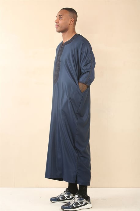 Blaue marokkanische Thobe Djellaba Jubba Robe für Herren Eid - Image 3