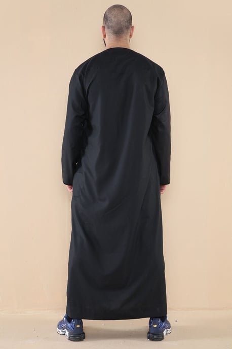 Schwarzer Thobe Jubba für Herren, saudi-arabischer Eid-Emirati-Kaftan, Jubbah-Quastenrobe - Image 3