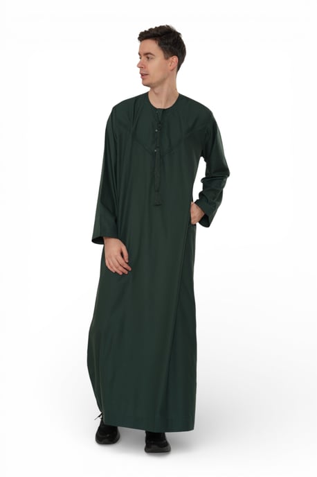 Herren Eid Grüne marokkanische Jubba Robe Djellaba Ramadan Eid Thobe – HM11 - Image 3