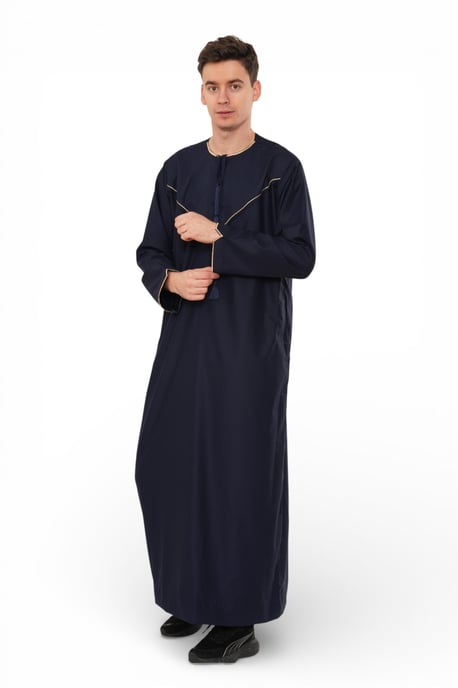 Herren Navy Ramadan marokkanische Jubba Robe Djellaba Eid Kaftan Thobe LFS -TT-007 - Image 4