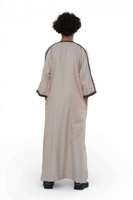 Kinder Jungen Lachs Burgund marokkanische Thobe Robe Djellaba Gandoura Eid Jubba- K-HM66 - Image 3