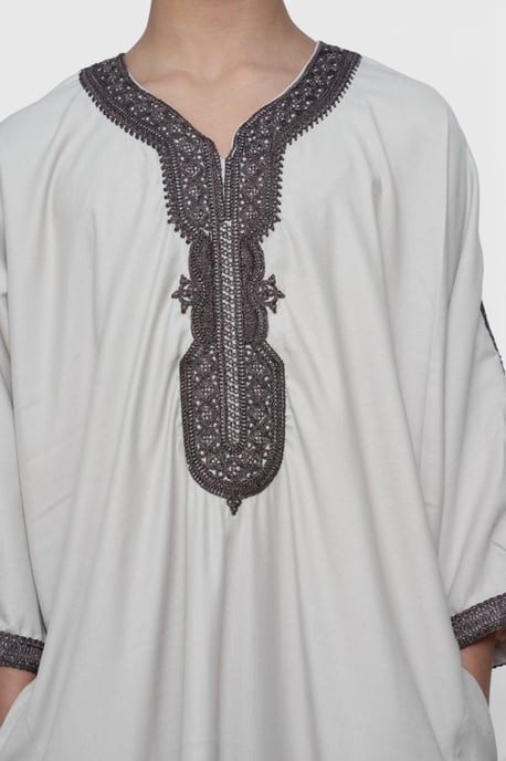 Kinder Jungen Lachs Burgund marokkanische Thobe Robe Djellaba Gandoura Eid Jubba- K-HM66 - Image 4