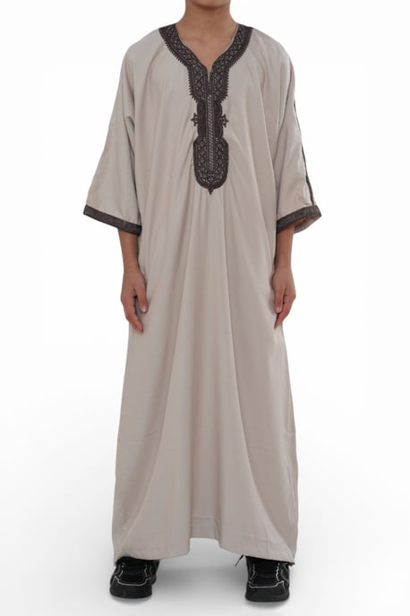 Kinder Jungen Lachs Burgund marokkanische Thobe Robe Djellaba Gandoura Eid Jubba- K-HM66 - Image 5