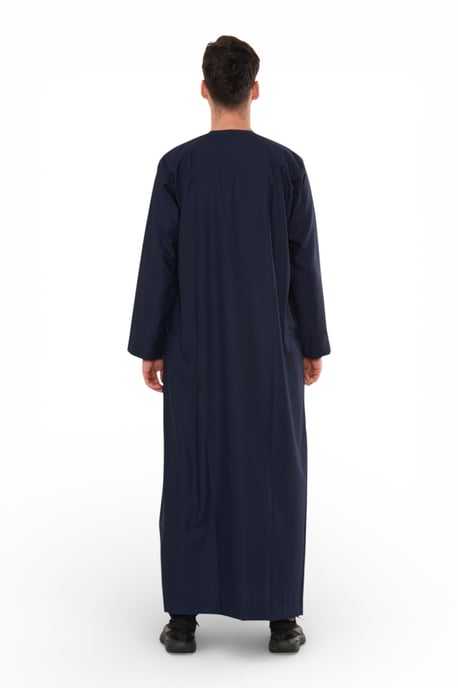 Herren Eid Marineblaue marokkanische Thobe Robe Djellaba Ramadan Eid Jubba- HM10 - Image 5
