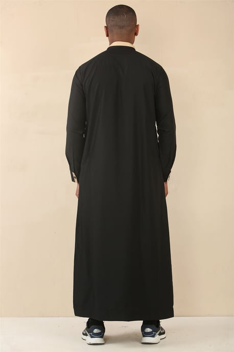 Schwarzer Herren-Thobe, arabische saudi-arabische emiratische islamische Kleidung, Jubba-Robe - Image 5