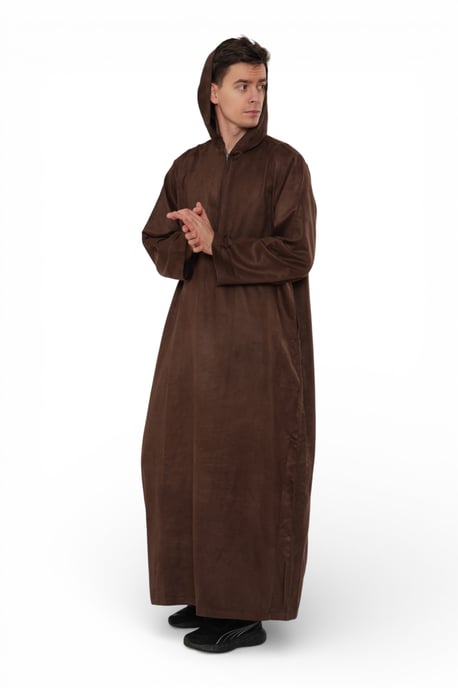 Braune Kapuzen-Eid-Marokkanische Jubba-Robe für Herren Ramadan Eid Thobe LFS - HM12 - Image 4