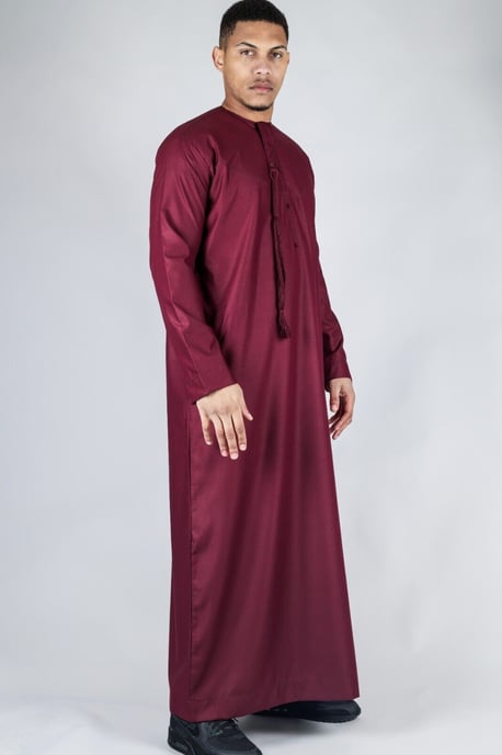 Rote Thobe Emirati islamische Jubba-Robe für Herren, Eid-Quaste, normale Passform - Image 2