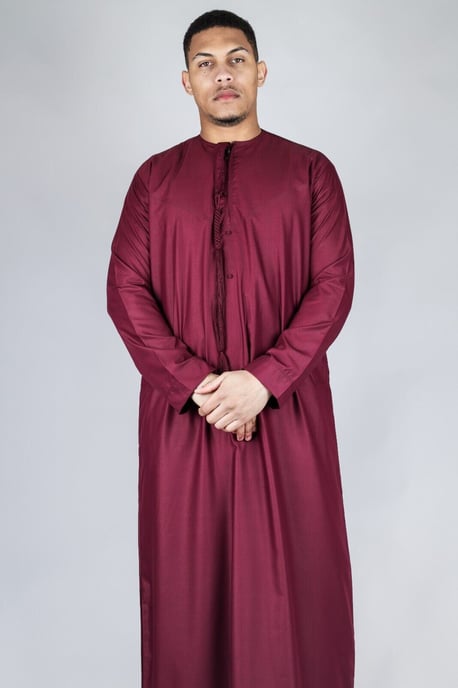 Rote Thobe Emirati islamische Jubba-Robe für Herren, Eid-Quaste, normale Passform - Image 5