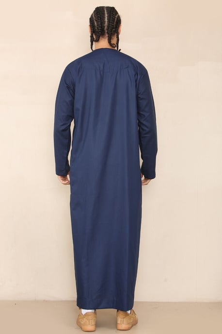 Blauer Thobe Jubba für Herren, Saudi-arabischer Eid-Emirati-Kaftan, Jubbah-Quastenrobe - Image 3