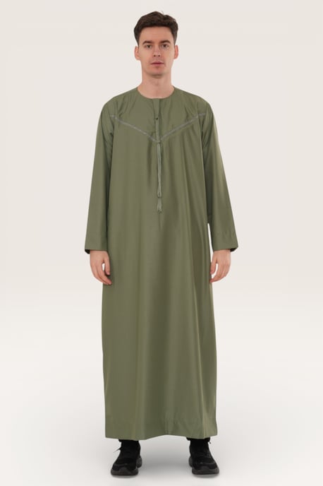 Herren grün Ramadan Eid marokkanische Jubba Robe Kaftan Djellaba Thobe LFS -TT-008 - Image 2