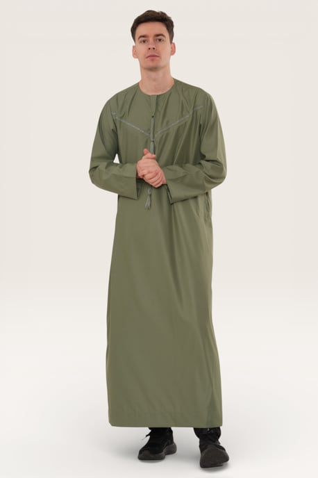 Herren grün Ramadan Eid marokkanische Jubba Robe Kaftan Djellaba Thobe LFS -TT-008 - Image 3