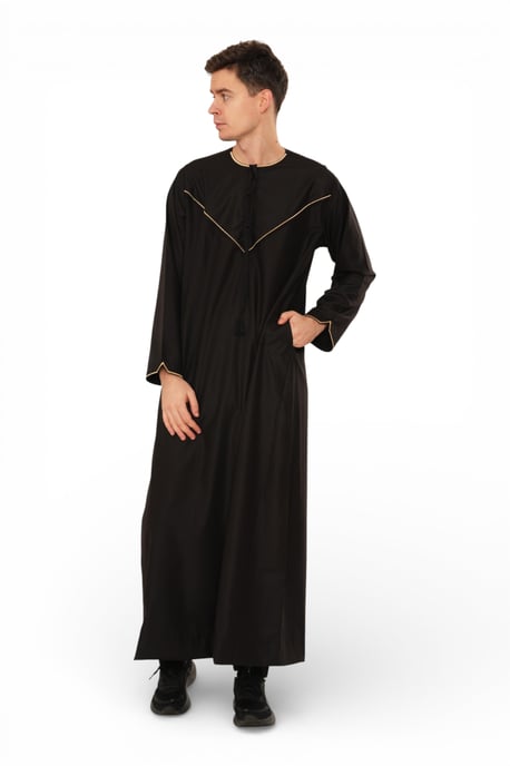 Herren Ramadan Schwarze marokkanische Jubba-Robe Djellaba Eid Thobe – TT-007 - Image 2
