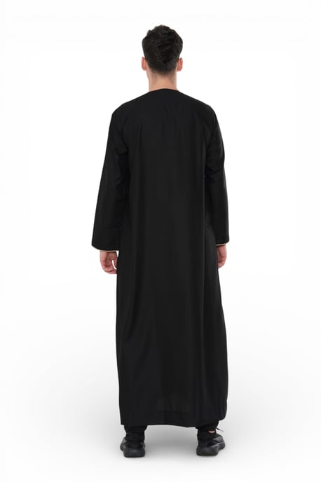 Herren Ramadan Schwarze marokkanische Jubba-Robe Djellaba Eid Thobe – TT-007 - Image 4