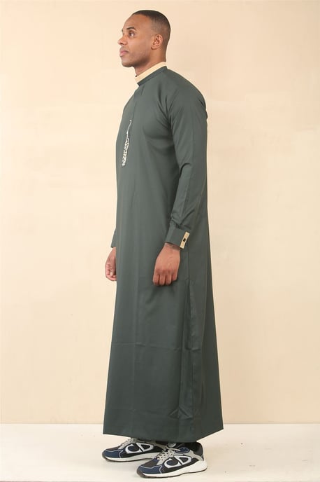 Grüner Thobe für Herren, arabische saudi-arabische emiratische islamische Kleidung, Jubba-Robe - Image 2